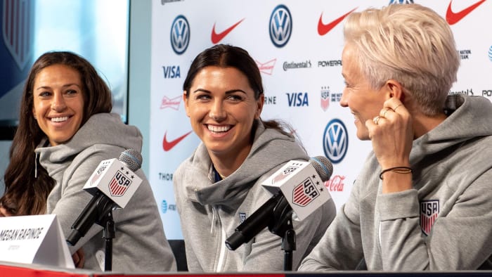 USWNT stars Carli Lloyd, Alex Morgan and Megan Rapinoe
